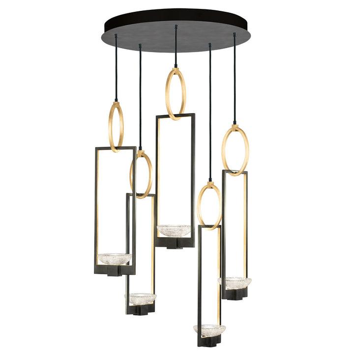 Fine Art Handcrafted Lighting Delphi 26.5"W Round Pendant in Standard Silver Leaf, Downlight (893040-11ST)