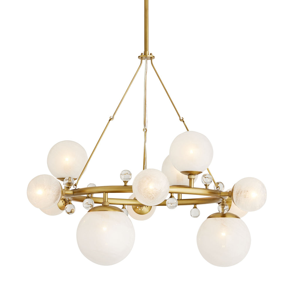 Arteriors 89447 Troon Round Chandelier antique brass detail