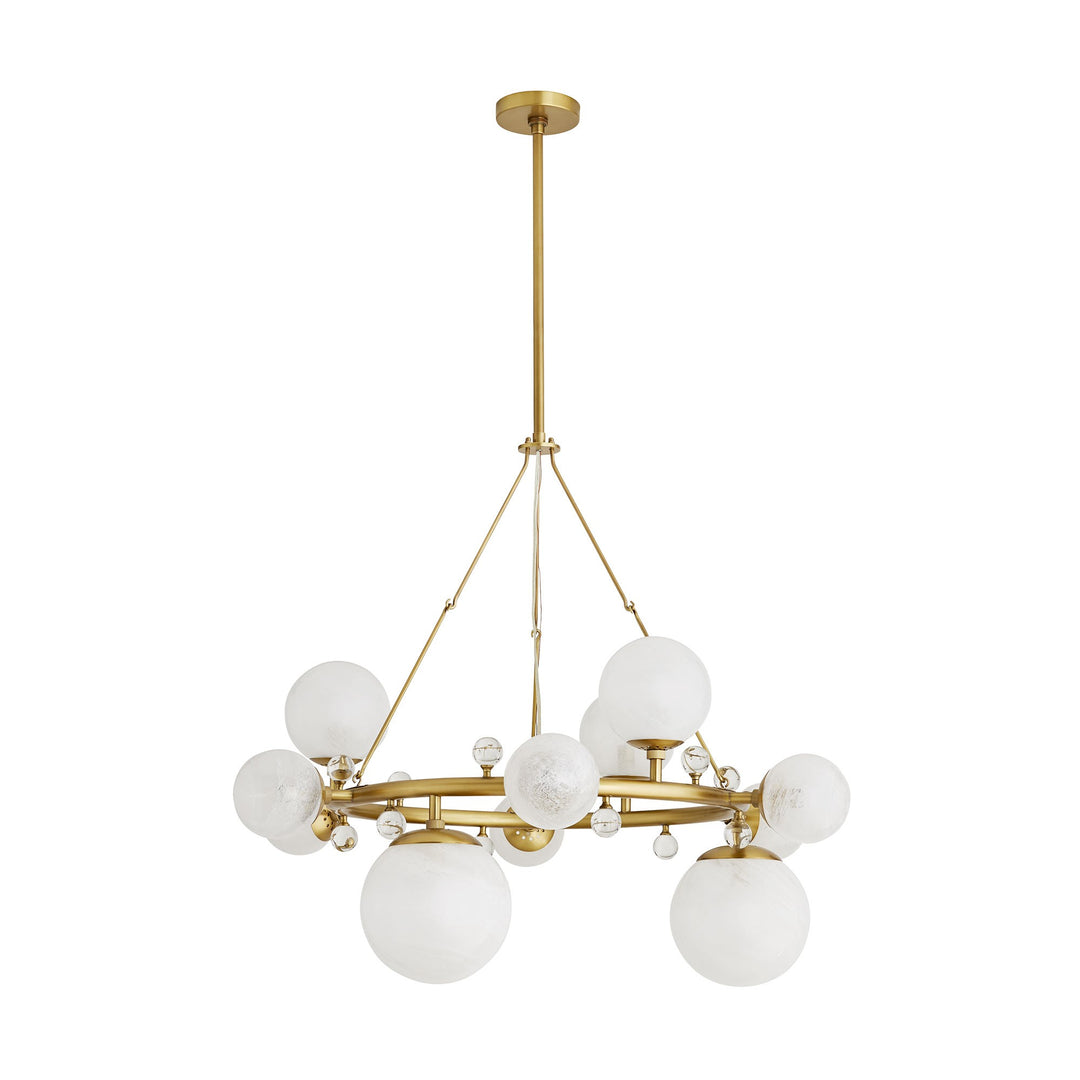 Arteriors 89447 Troon Round Chandelier opal swirl glass globe detail