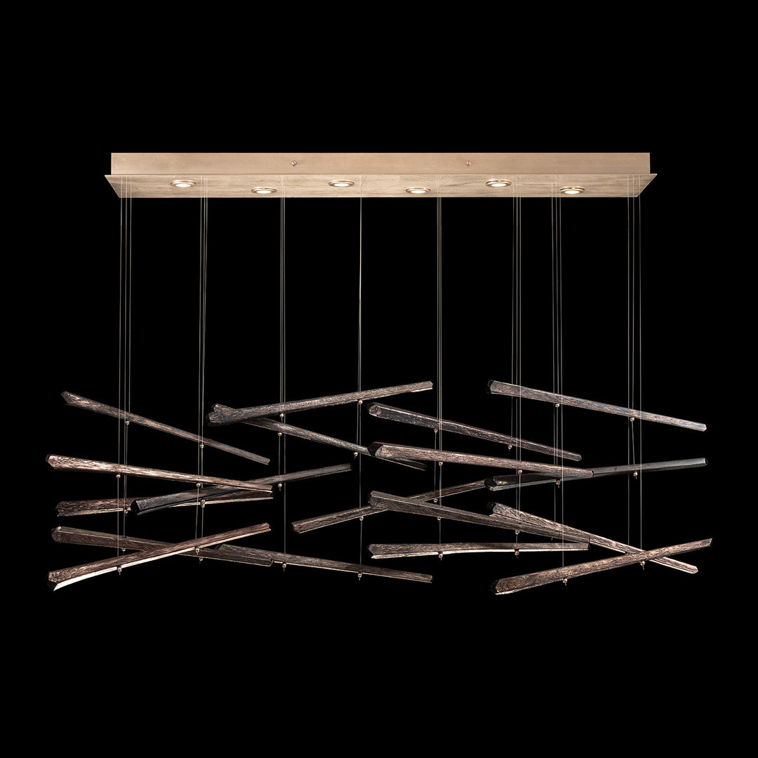 Fine Art Handcrafted Lighting Elevate 54"W Rectangular Pendant 894840-2 (Model 894840-2)