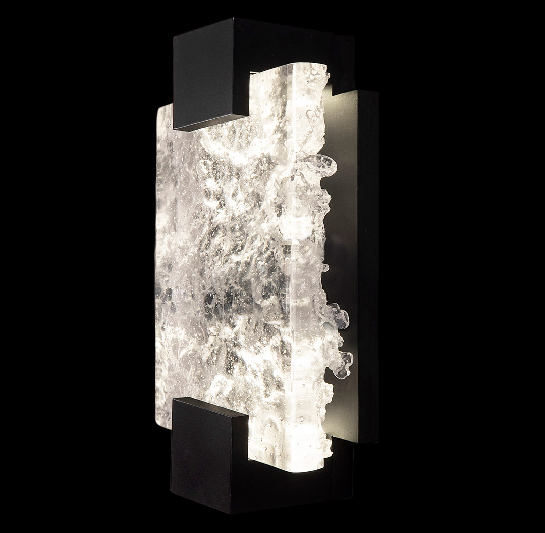 Fine Art Handcrafted Lighting Terra 11.75"H Sconce in Standard Black Iron, Clear (896550-11ST)