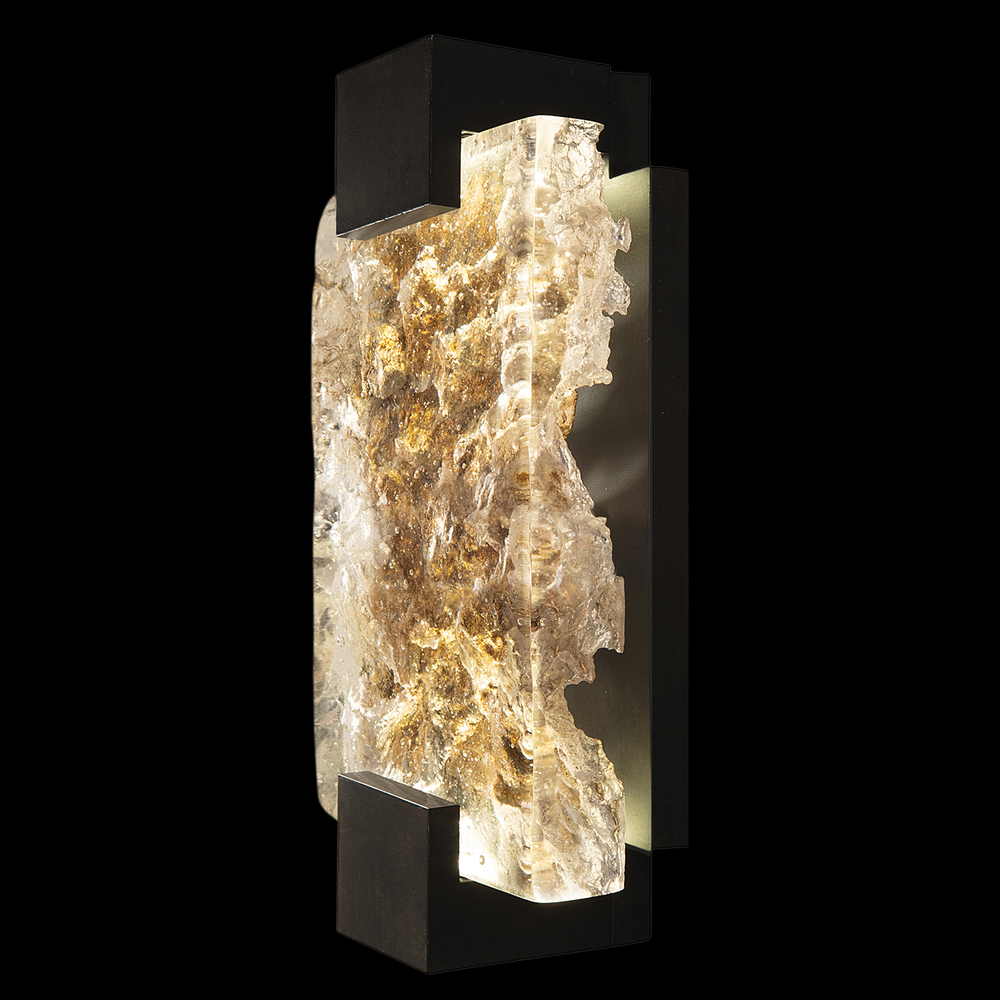 Fine Art Handcrafted Lighting Terra 11.75"H Sconce in Standard Black Iron, Gold Leaf (896550-12ST)