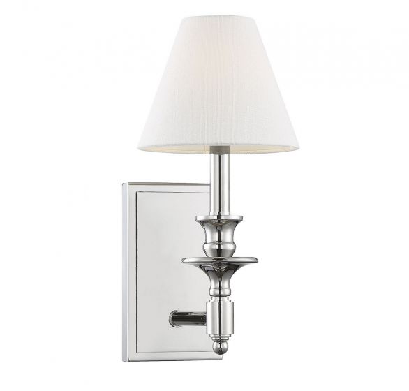 Essentials Washburn Sconce Wall Sconces Savoy House Polished Nickel 1 