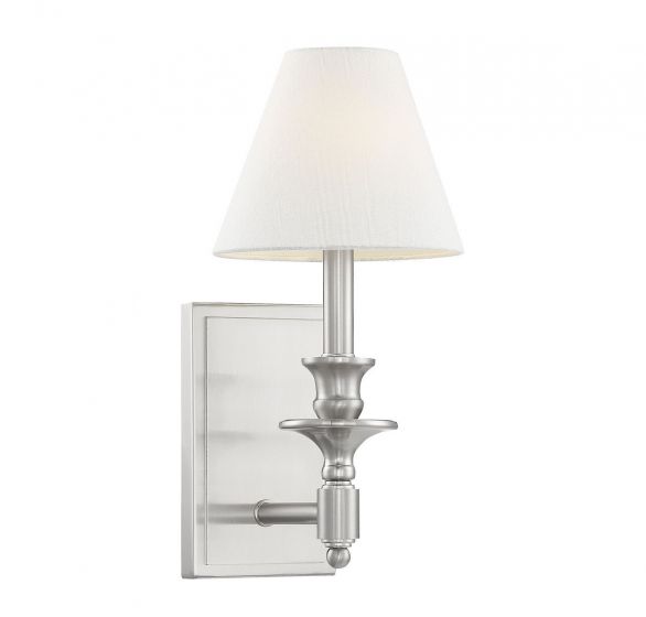 Essentials Washburn Sconce Wall Sconces Savoy House Satin Nickel 1 