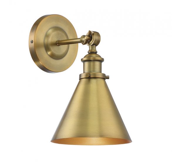 Essentials Glenn Sconce Wall Sconces Savoy House Warm Brass 1 