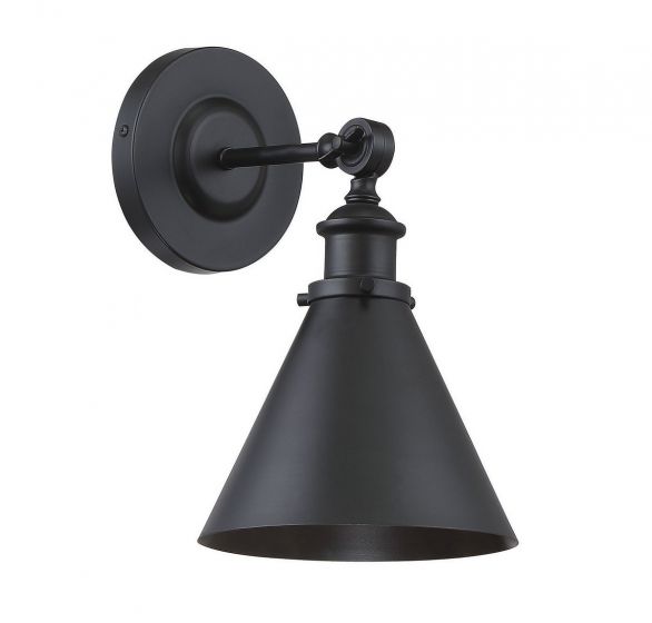 Essentials Glenn Sconce Wall Sconces Savoy House Matte Black 1 