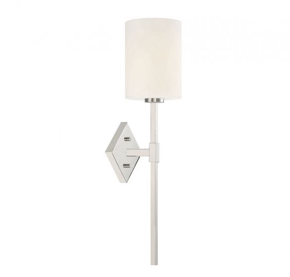 Essentials Destin Sconce Wall Sconces Savoy House Polished Nickel 1 