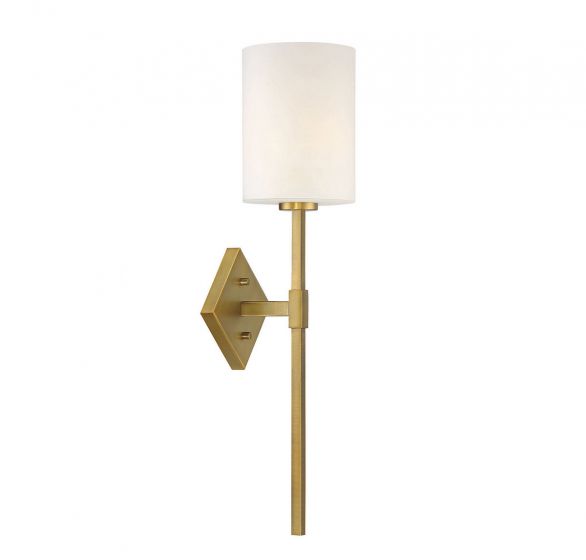 Essentials Destin Sconce Wall Sconces Savoy House Warm Brass 1 