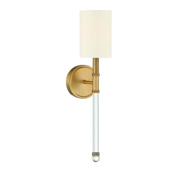 Essentials Fremont Sconce Wall Sconces Savoy House Warm Brass 1 