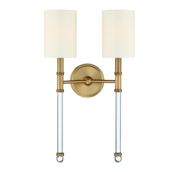 Essentials Fremont Sconce Wall Sconces Savoy House Warm Brass 2 