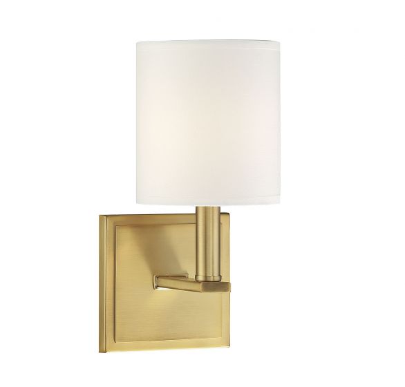 Essentials Waverly Sconce Wall Sconces Savoy House Warm Brass 1 