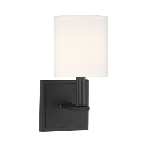 Essentials Waverly Sconce Wall Sconces Savoy House Matte Black 1 