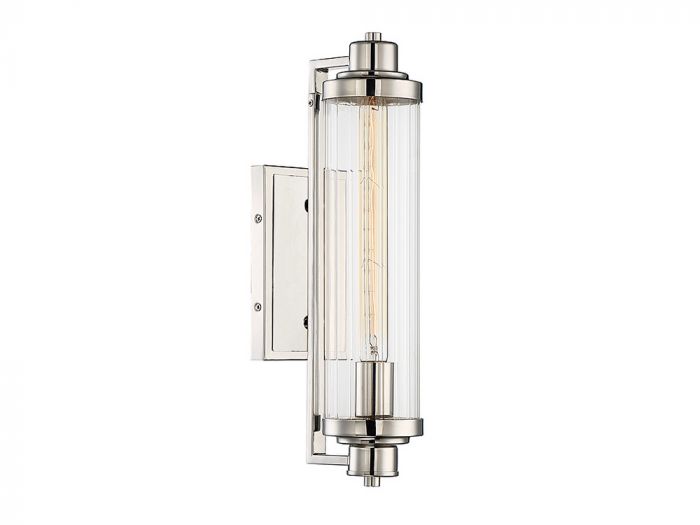 Essentials Pike Sconce Wall Sconces Savoy House Polished Nickel 1 