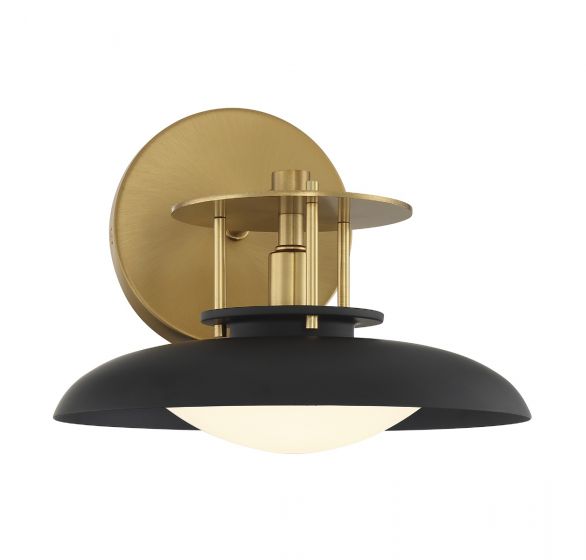 Savoy House Gavin Sconce Wall Sconces Savoy House Matte Black with Warm Brass Accents 1 