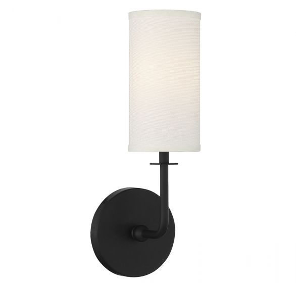 Essentials Powell Sconce Wall Sconces Savoy House Matte Black 1 