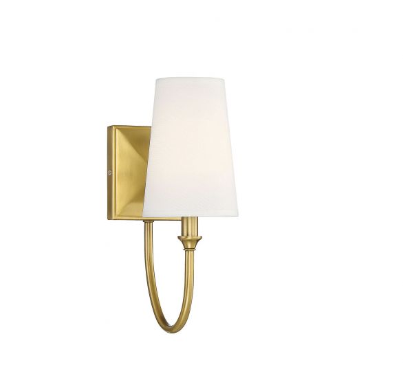 Essentials Cameron Sconce Wall Sconces Savoy House Warm Brass 1 