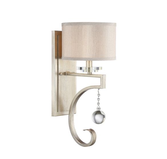 Essentials Rosendal Sconce Wall Sconces Savoy House Silver Sparkle 1 