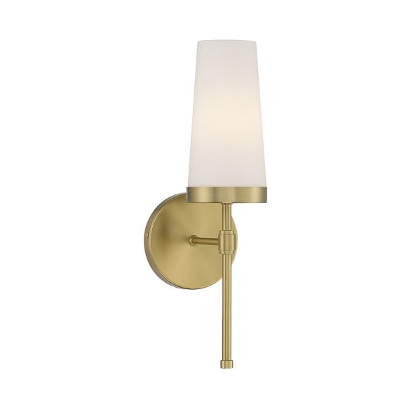 Essentials Haynes Sconce Wall Sconces Savoy House Warm Brass 1 