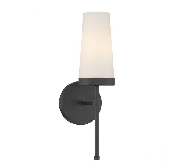 Essentials Haynes Sconce Wall Sconces Savoy House Matte Black 1 