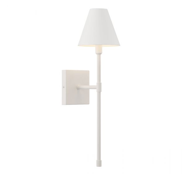 Essentials Jefferson Sconce Wall Sconces Savoy House Bisque White 1 