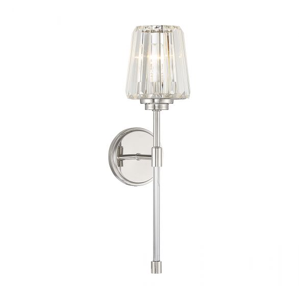 Essentials Garnet Sconce Wall Sconces Savoy House Polished Nickel 1 