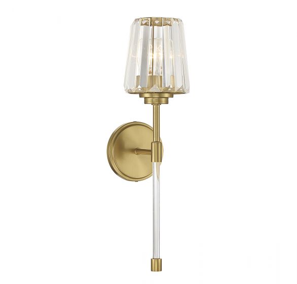 Essentials Garnet Sconce Wall Sconces Savoy House Warm Brass 1 