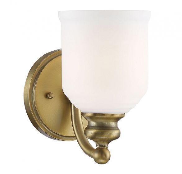 Essentials Melrose Sconce Wall Sconces Savoy House Warm Brass 1 