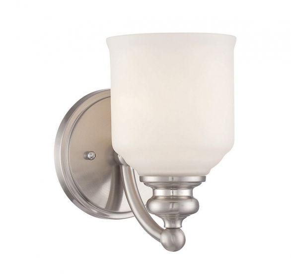 Essentials Melrose Sconce Wall Sconces Savoy House Satin Nickel 1 