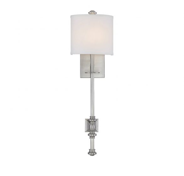 Essentials Devon Sconce Wall Sconces Savoy House Satin Nickel 1 