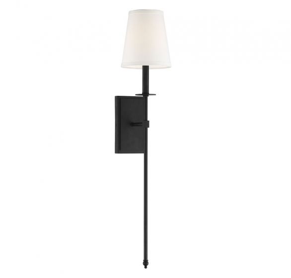 Essentials Monroe Sconce Wall Sconces Savoy House Matte Black 1 