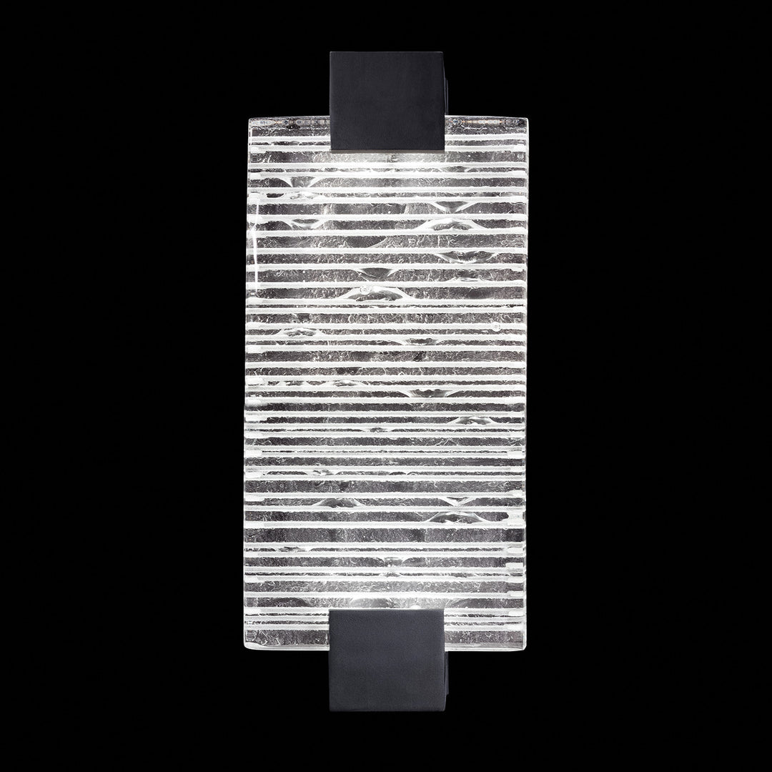 Fine Art Handcrafted Lighting Terra 11.75"H Sconce in Standard Black Iron, Rake Clear (896550-15ST)