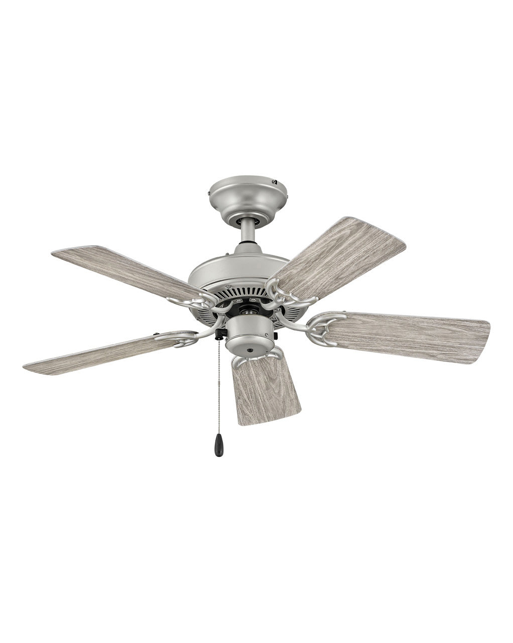 Hinkley Cabana Fan Outdoor Ceiling Fans Hinkley 36 Brushed Nickel Weathered Wood