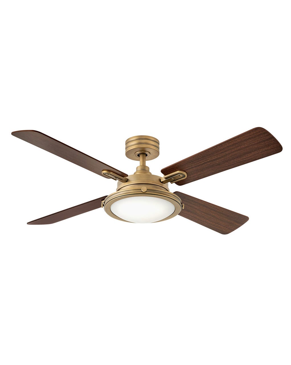 Hinkley Collier LED Fan Outdoor Ceiling Fans Hinkley 54 Heritage Brass Walnut, Birch