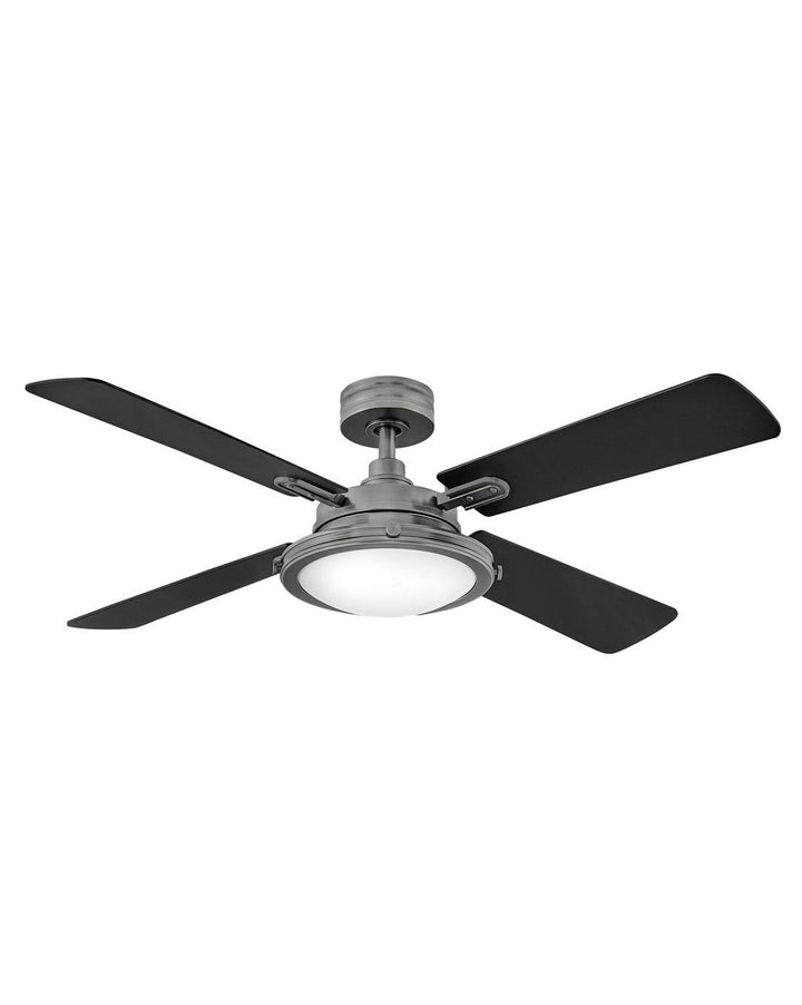 Hinkley Collier LED Fan Outdoor Ceiling Fans Hinkley 54 Pewter Matte Black, Birch