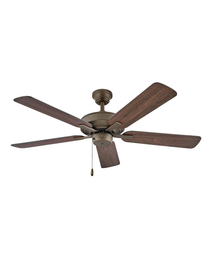 Hinkley Metro Fan Outdoor Ceiling Fans Hinkley 52 Metallic Matte Bronze Walnut, Metallic Matte Bronze