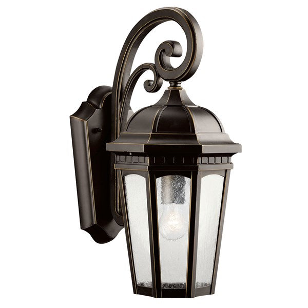 Kichler Courtyard  Outdoor Wall Outdoor Wall Lights Kichler Rubbed Bronze 8.25x17.75 