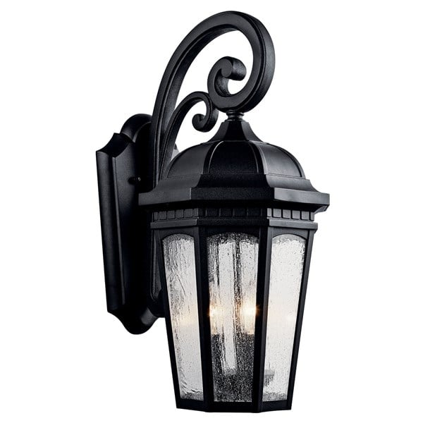 Kichler Courtyard Outdoor Wall Outdoor Wall Lights Kichler Textured Black 10.25x22.25