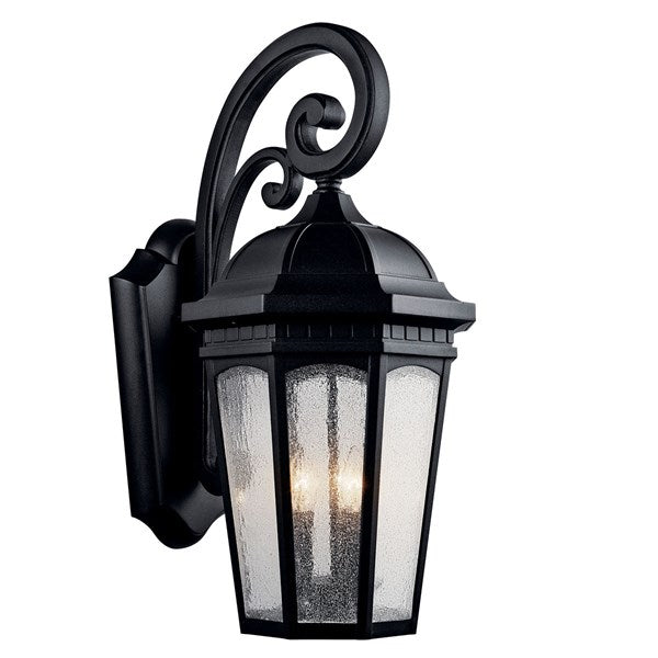 Kichler Courtyard Outdoor Wall Outdoor Wall Lights Kichler Textured Black 12.25x26.5