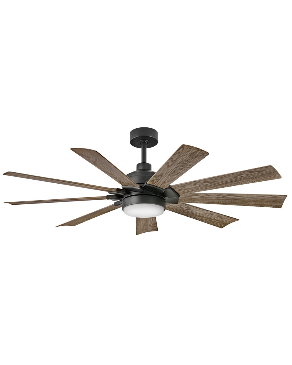 Hinkley Turbine LED Fan Outdoor Ceiling Fans Hinkley 60 Matte Black Driftwood