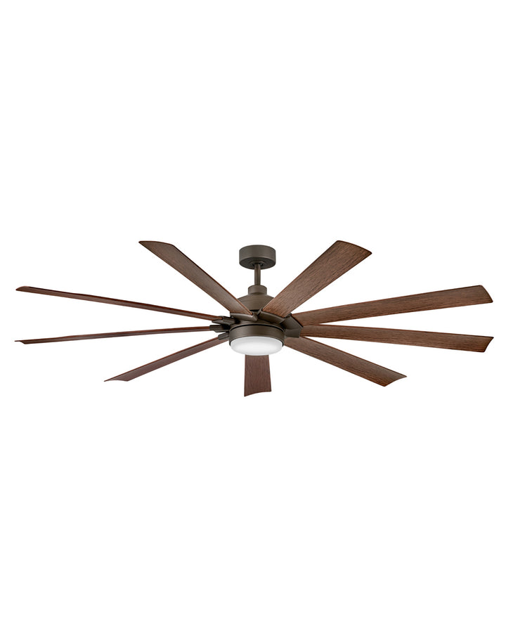 Hinkley Turbine LED Fan Outdoor Ceiling Fans Hinkley 80 Metallic Matte Bronze Walnut