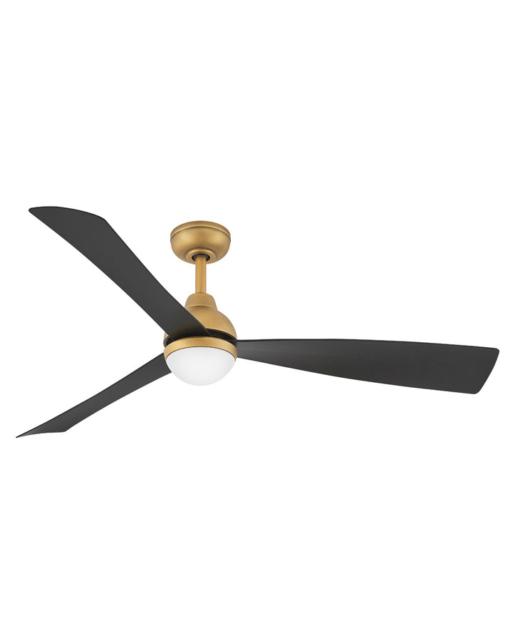 Hinkley Una LED Fan Outdoor Ceiling Fans Hinkley 56 Heritage Brass Matte Black