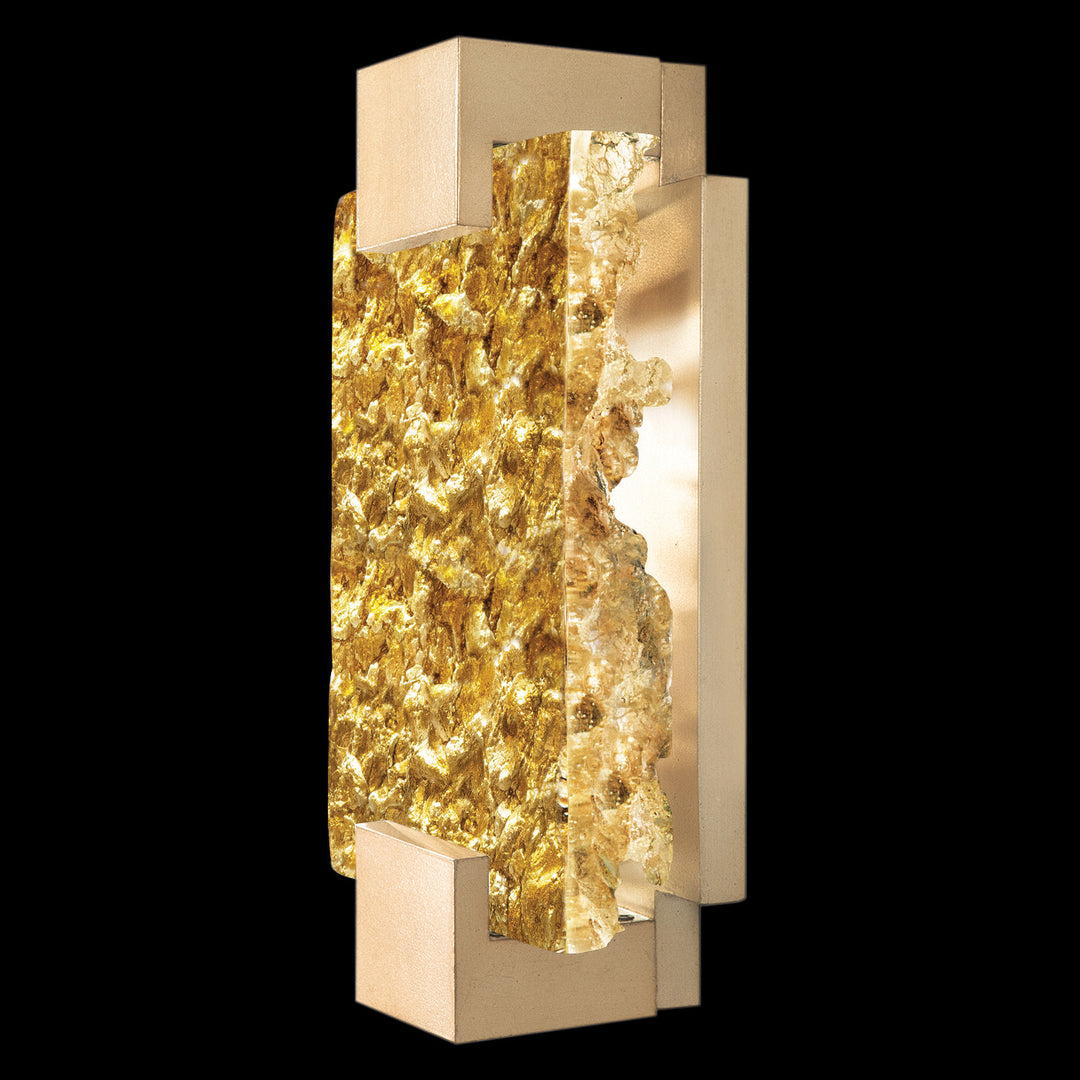 Fine Art Handcrafted Lighting Terra 11.75"H Sconce in Standard Soft Gold Leaf, Gold Leaf (896550-32ST)