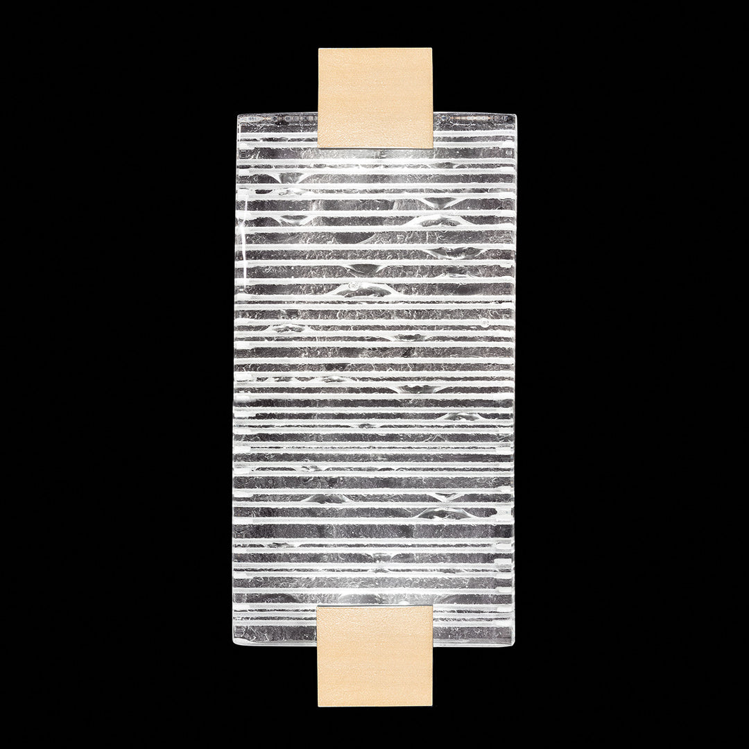 Fine Art Handcrafted Lighting Terra 11.75"H Sconce in Standard Soft Gold Leaf, Rake Clear (896550-35ST)