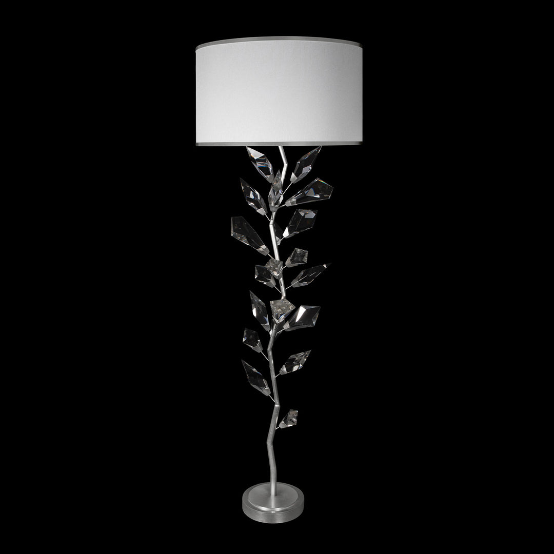 Fine Art Handcrafted Lighting Foret Floor Lamp Floor Lamps Fine Art Handcrafted Lighting Silver Leaf w/White Shade  