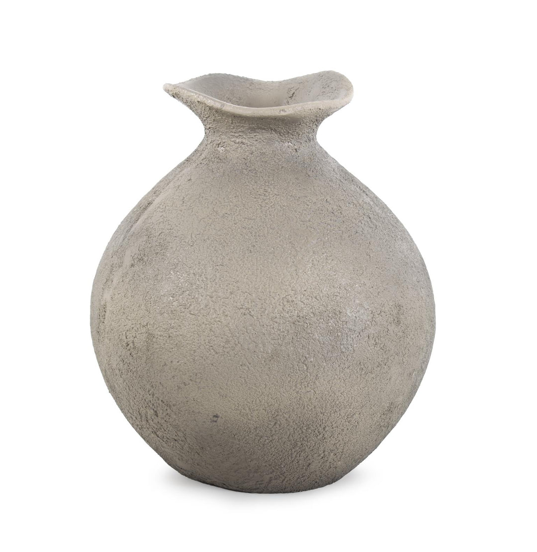 Howard Elliott Collection Textured Blanton Taupe Rounde Vase