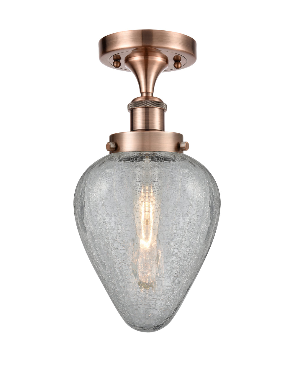 Innovations Lighting Geneseo 6" Semi-Flush Mount - Antique Copper