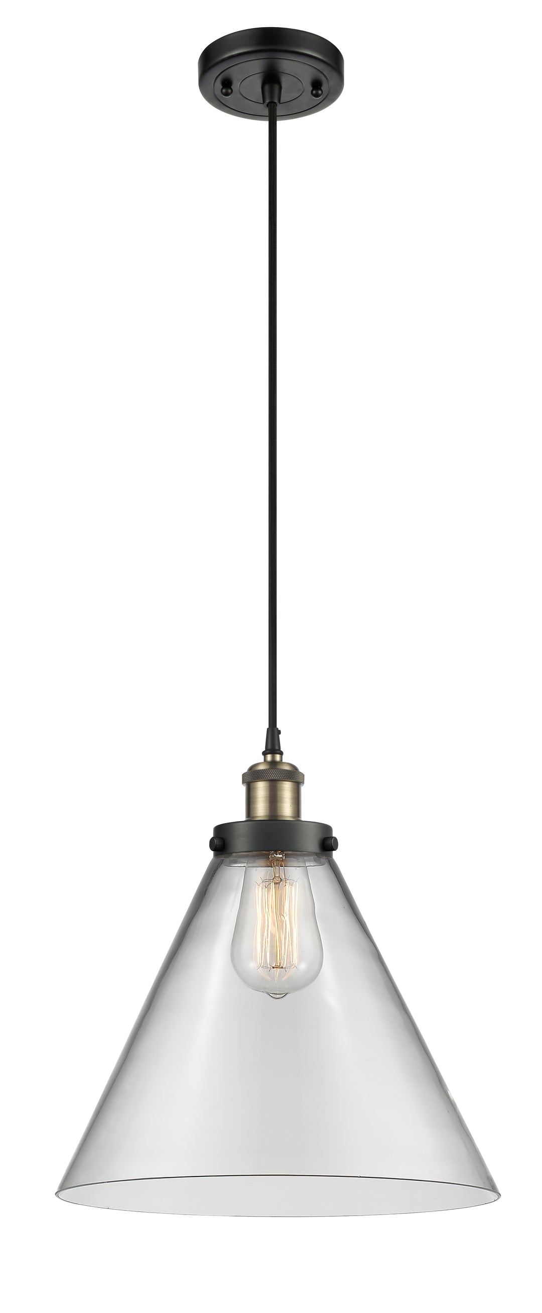 Innovations Lighting Cone 12" Mini Pendant - Black Antique Brass