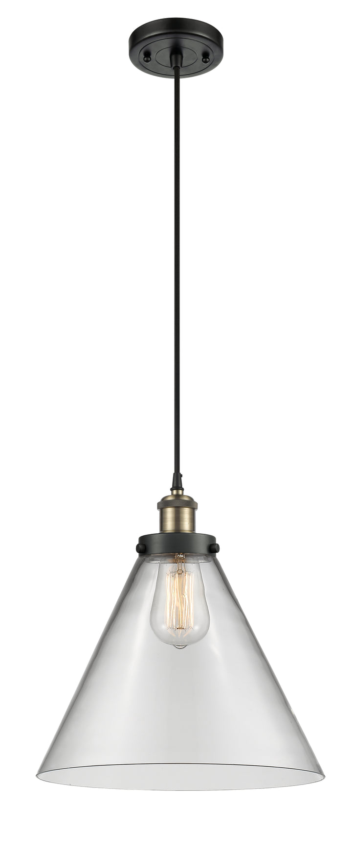 Innovations Lighting Cone 12" Mini Pendant - Black Antique Brass