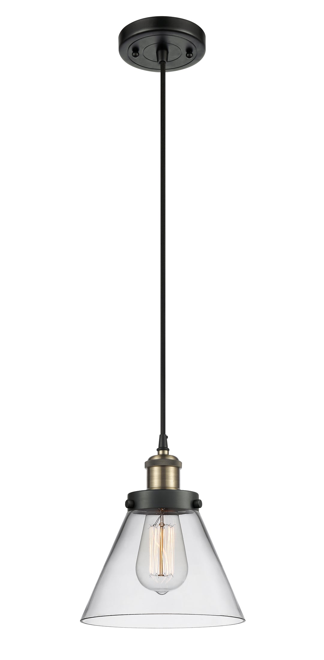 Innovations Lighting Cone 8" Mini Pendant - Black Antique Brass