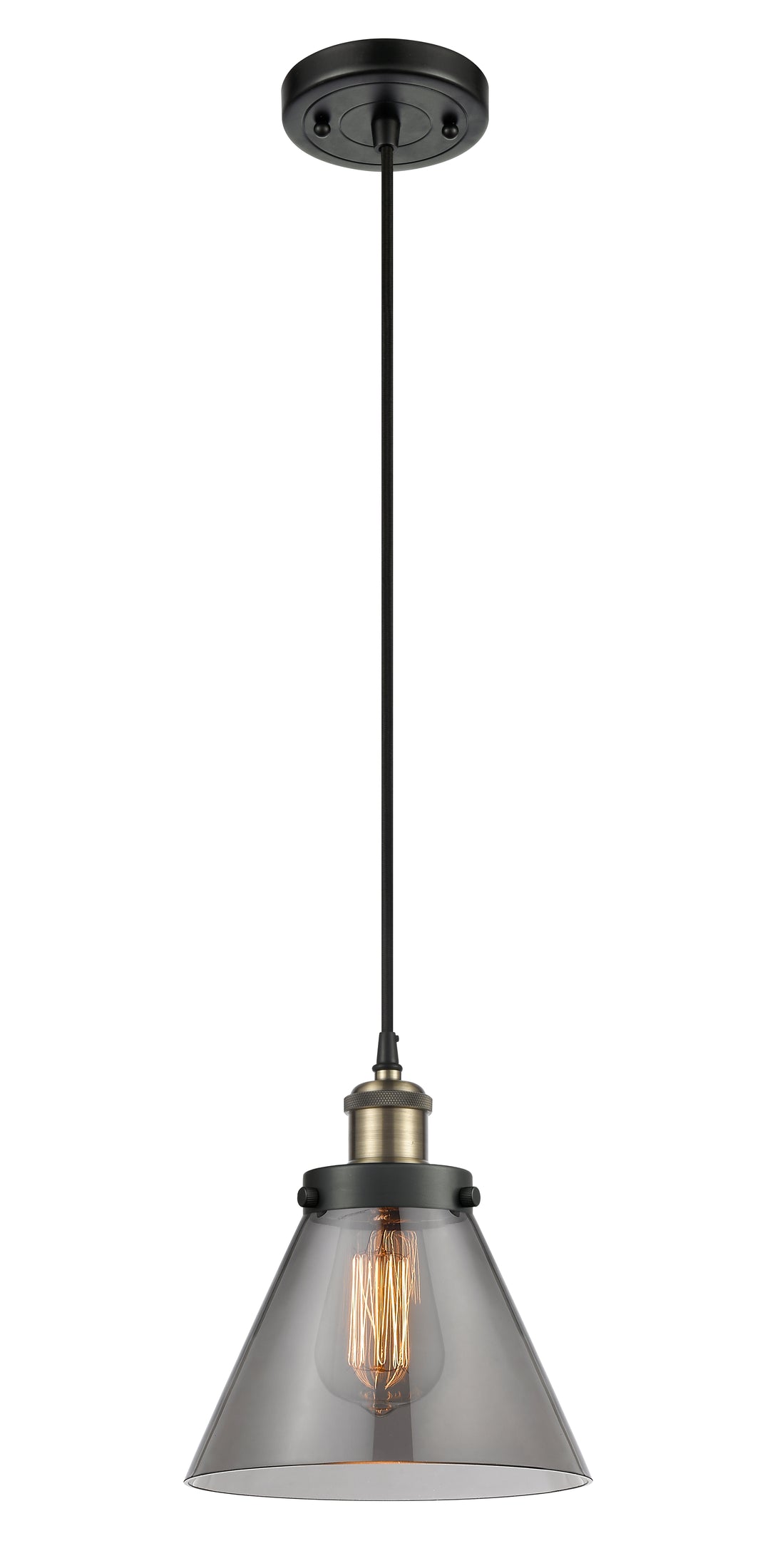 Innovations Lighting Cone 8" Mini Pendant - Black Antique Brass